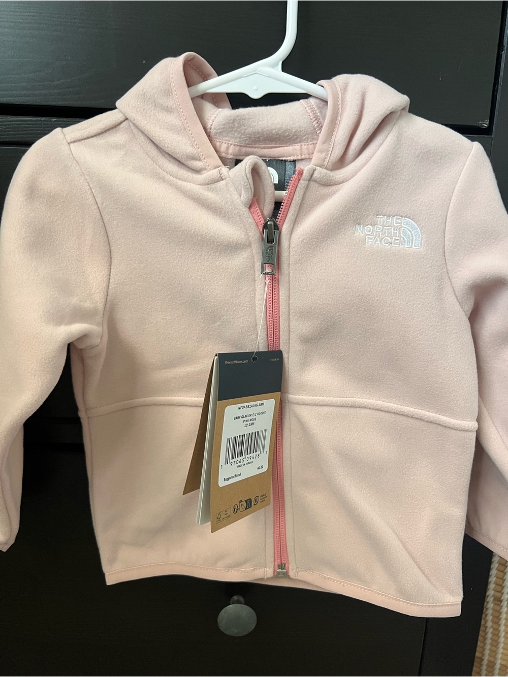 The North Face Toddler Light Pink Hooded Fleece Zip Jacket